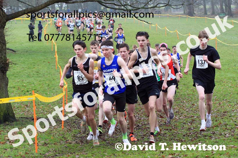 Mens Under-17s 2023 Northern Cross Country Champs., Witton Park, Blackburn. Photo: David T. Hewitson/Sports for All Pics